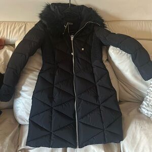 Womens guess puffer coat long size medium